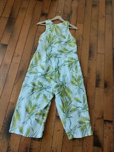 Anthropologie Wide Leg Azalea Curacao jumper Wheat Linen Blend S Sleeveless Pkt - Picture 1 of 13