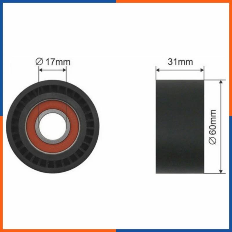 Galet tendeur de courroie d'accessoire avant pour NISSAN | 93160779, FI11880 - Photo 1/1