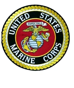 MILITÄR BESTICKTER PATCH - U.S. MARINE CORPS -- AUFBÜGELN -- NEU X-LARGE 10"  - Bild 1 von 1