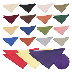 Hanky Handkerchief Pocket Square Plain Shantung Mens Wedding Accessory by DQT - Picture 1 of 23