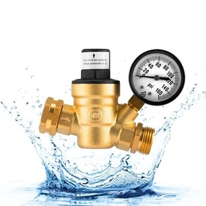 RV Water Pressure Regulator Valve for Camper Brass Lead-Free Adjustable Water... - Picture 1 of 7