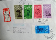 Germany  1968 EXCELLENT OLYMPIC  COVER FRANKED WITH  STAMPS AND LABELS & CANCELS