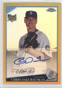 2009 Topps Chrome Gold Refractor /50 Chris Jakubauskas #243 Rookie Auto RC