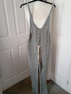 B.N.W.T LADIES GREY SOFT JERSEY JUMPSUIT/DUNGAREES SIZE XS BY OUT FROM UNDER - Picture 1 of 16