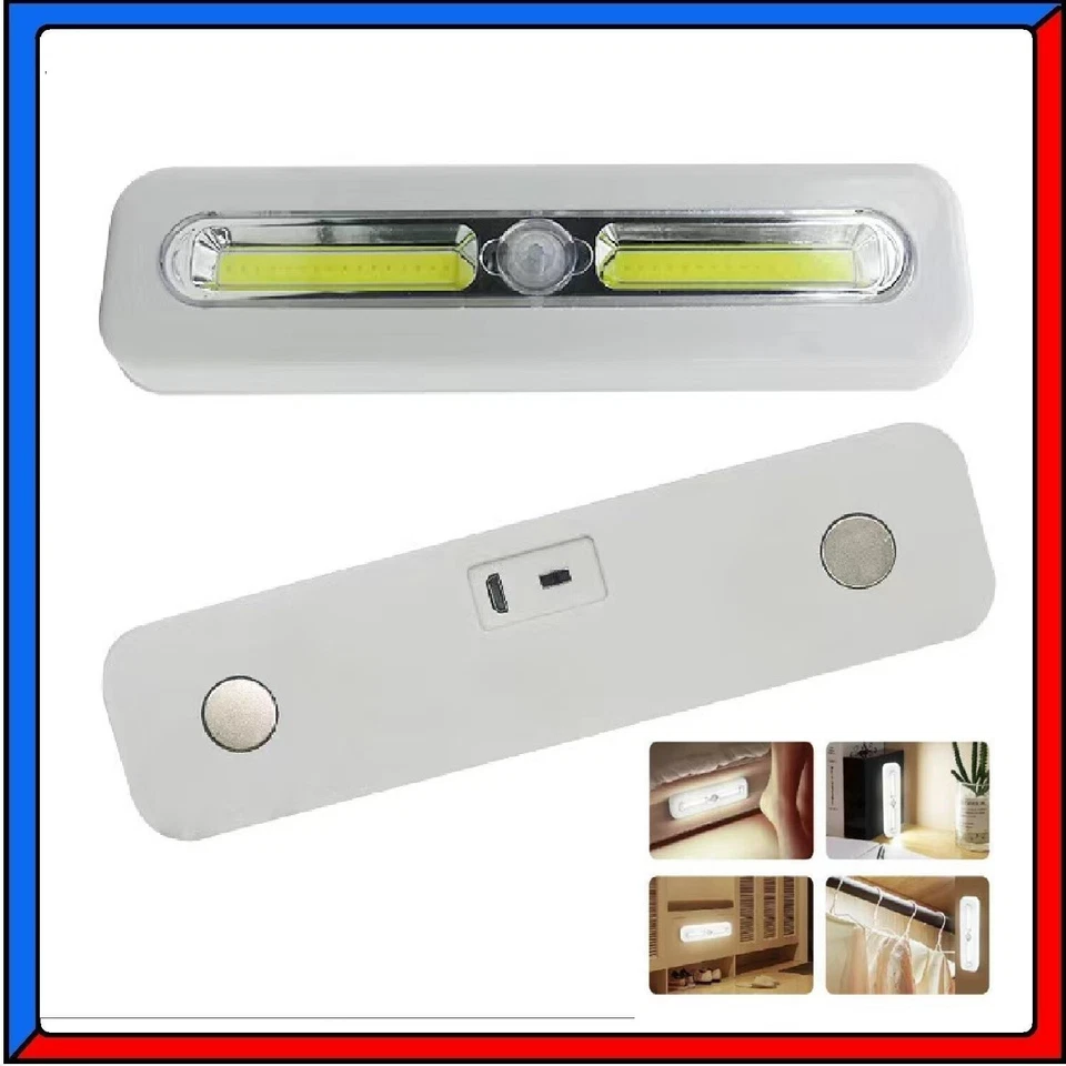Luce LED con Sensore di Movimento Batteria Ricaricabile per Armadio Guardaroba - Immagine 1 di 1