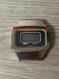 Cara de reloj para hombre Ibico LCD vintage sin probar rara coleccionable hecha en Suiza - Imagen 1 de 6