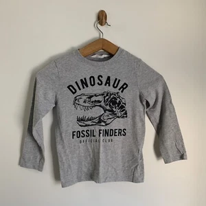 H&M Boys Long Sleeve Dinosaur T-shirt Size 4-6 Fossil Finders Official Club - Picture 1 of 5