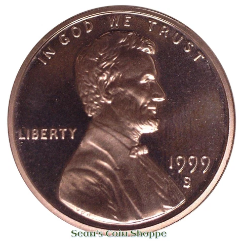 1999 S Lincoln Cent Penny 1C Gem Deep Cameo Proof Red San Francisco Ships Free! Cover