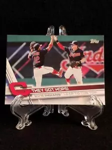 Tarjeta de béisbol They Got Hops 2017 Francisco Lindor Tyler Naquin Topps # 378 - Imagen 1 de 2