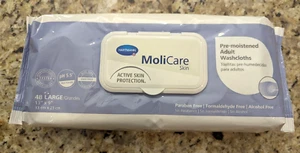 Hartmann MoliCare Skin Pre-moistened Adult Washcloths 48 Large 13" X 9" - Picture 1 of 11