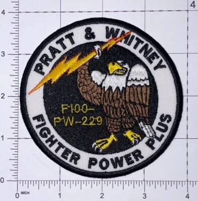 USAF Pratt & Whitney F-100 PW-229 Fighter Power Plus Patch Hook & Iron-On A124 - Image 1 of 2