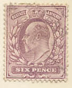 Sello Gran Bretaña 1902 6p Rojo Violeta #135p Usado CV $23 Envío GRATIS después del 1er Lote - Imagen 1 de 1