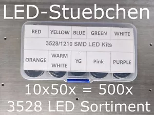 3528 SMD LED Sortiment 10x50 = 500x, 10 Farben - Bild 1 von 2