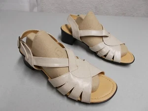 Comfortview Damen-Sandalen elfenbeinfarben Kunstleder Fersenriemen Größe 10 - Bild 1 von 12