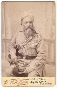 CC: portrait COLONEL ASLAM KHAN, first MUSLIM commander of the KHYBER RIFLES - Picture 1 of 2
