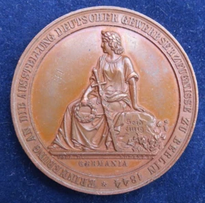 Bronze Medaille Ausstellung Deutscher Gewerbeerzeugnisse Berlin 1844 Loos Lorenz - Bild 1 von 2