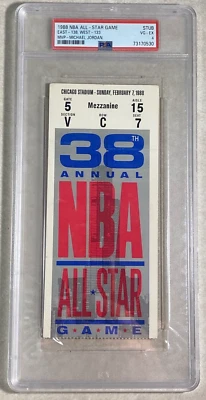 1988 NBA All Star Game MICHAEL JORDAN MVP 40 PTS Ticket Stub PSA 4 - Image 1 of 4