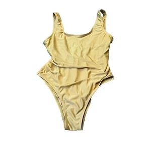 Rue Bleu Women's Yellow Low Back One Piece Swimsuit - Picture 1 of 5
