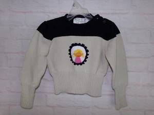 Laundry Chic Girls size 5 Tan and Black Girl Portrait Knit Sweater - Picture 1 of 6