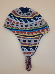 Colorful knit patter Gap Kids Winter Hat With Tassel and Ear Flaps - Picture 1 of 4