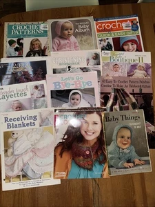 Lot Of 12+ Crochet Pattern Books - Leisure Arts Baby Blankets & More - Picture 1 of 4