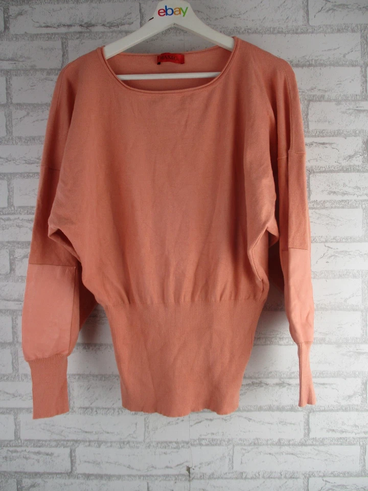 Max & Co by maxmara womens knit top peach L, long dolman sleeve  round neck - image 1 of 4