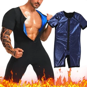 Hombres Premium Atrapa el Calor Mejora el Sudor Sauna Traje Entrenamiento Mono Hombre Prendas para el torso - Imagen 1 de 31
