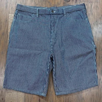 Vintage Dickies Shorts Mens 38 Blue Stripes Train Conductor Carpenter Workwear - Image 1 of 4