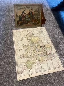 Map of England & Wales Superior Dissected Maps Gall and Inglis Antique Victorian - Picture 1 of 22