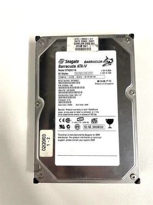 Sun 370-5560 20GB 3.5" 7.2K RPM ATA-100 HDD - Image 1 of 3