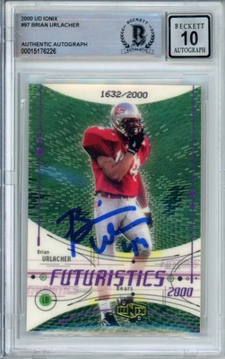 2000 Upper Deck Ionix #97 Brian Urlacher RC /2000 Chicago Bears BGS Auto 10 - Image 1 of 4