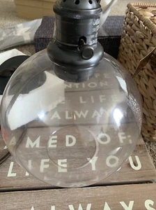 Pottery Barn  Round Glass Pendant Bronze Finish 8” With Cord Kit Unboxed - Picture 1 of 5