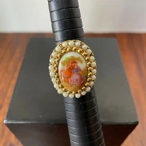Vintage Ring with Victorian Scene. Adjustable Size. Costume Jewelry.  - Picture 1 of 6