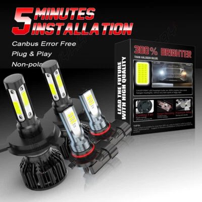 For 2000-2006 Toyota Tundra 4pc LED Headlight High-Lo Beam & Fog Light Bulbs Kit - Изображение 1 из 4