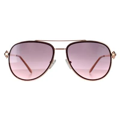 Guess Sunglasses GF0344 28U Shiny Rose Gold Bordeaux Mirror - Image 1 of 4