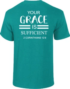 Your grace is sufficient tshirt, christian t-shirt, christian gifts, religious  - Picture 1 of 3