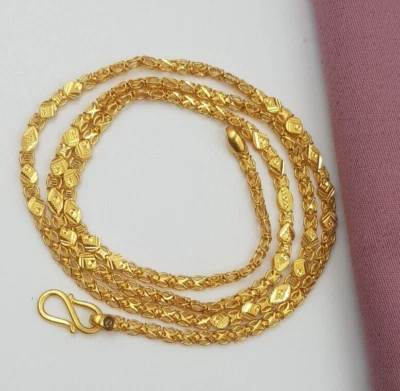 Modern Look 18K Gold Chain Necklace Fancy Men Gold Chain 19" 2mm Chain Necklace — 第 1/4 张图片