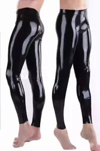Latex Rubber Leggings Trousers 3D Crotch Cut Customized - Picture 1 of 5