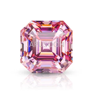 1~5ct VVS1 pink Asscher Excellent Cut Moissanite Loose Gemstones & RA jewelry - Picture 1 of 6
