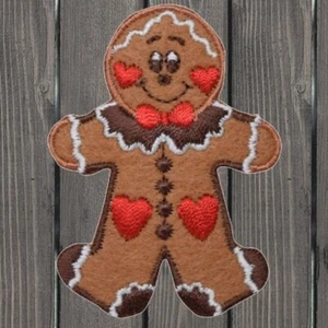 Gingerbread Man Embroidered Patch, 2.5" — Iron On - Picture 1 of 1
