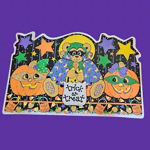 Vintage Vinyl Halloween Place Mats Lot of 4 90’s Pumpkin - Bat - Bear - Stars - Picture 1 of 9