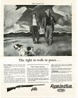 1943 REMINGTON Shotgun Father Son Pointer Dog hunting WWII Vintage Print Ad
