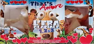 L'ERA GLACIALE 1-2-3 THAT'S AMORE BOX + 2 PELUCHES SCRAT & SCRATTINA,3 FILM DVD - Imagen 1 de 2