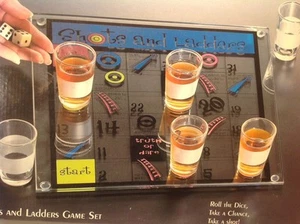 NEW ELEMENTS Shots and Ladders Drinking Party Game Set Dice Chance Glasses NIB - Picture 1 of 7