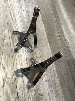 Christophe Brevete SGDG  Chrome Toe Clips Size S Vintage 80's Made In France - Image 1 of 3