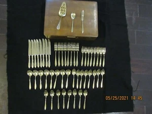 Vintage Dirigold Dirilyte Goldware Flatware, 51 pieces with Chest - Picture 1 of 11