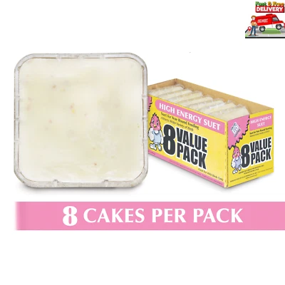 C&S Products High Energy Suet Value Pack, For Year Round Feeding, 8 Suet Cakes,