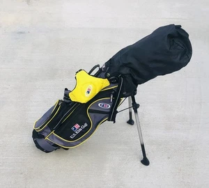 USKG US Kids Junior 3-way Stand Golf Bag Ultra Light UL42 Black Gray Yellow - Picture 1 of 13