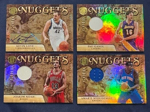 PANINI GOLD NUGGETS AUTO JERSEY PATCH LOT OF 4 ~ #/25 #/199 NM LOVE GASOL NOAH - Picture 1 of 4