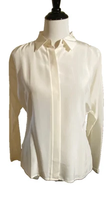 Винтажный Wintersilks шелковая рубашка блузка белый вне времени - Изображение 1 из 4